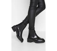 Long Tall Sally Chunky Chelsea Croc Heel Boot In Black Black 9