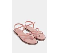 Long Tall Sally - Lts Pink Cross Strap Sandals In A Standard Fit - Women's