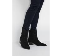 Long Tall Sally Faux Suede Cowboy Boots In Black Black 9