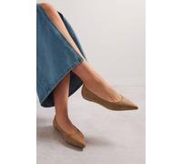 Faux Suede Pointed Flats Long Tall Sally Brown 7