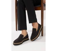 Long Tall Sally Faux Suede Slip-On Loafers In Black Black 11