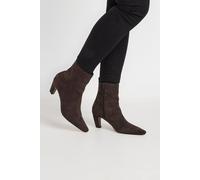Long Tall Sally Women's Heeled Ankle Boots in Dark Brown | Size: 8 Long Tall Sally Dark Brown 8
