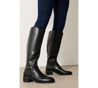Long Tall Sally Knee High Riding Boots In Black Black 8