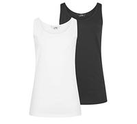 Long Tall Sally - LTS 2 Pack Tall & White Vest Tops - Women's