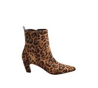 Leopard Print Heeled Ankle Boots Long Tall Sally Brown 9