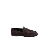 Long Tall Sally - LTS Chocolate Faux Suede Tassel Flat Loafers - Women's