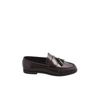 Long Tall Sally - LTS Dark Patent Tassel Flat Loafers - Women's Red