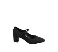 Long Tall Sally - LTS Faux Suede Mary Jane Block Heel in Standard Fit - Women's Black