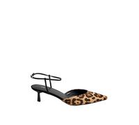 Long Tall Sally - Lts Leopard Print Ankle Strap Kitten Heels In Standard Fit - Women's