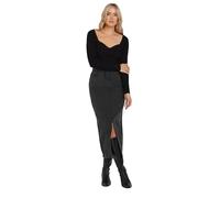 Long Tall Sally - LTS Tall Acid Wash Midi Skirt - Women's Black