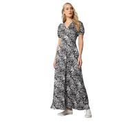 Long Tall Sally - LTS Tall Black Abstract Animal Wrap Maxi Dress - Women's