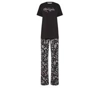 Long Tall Sally - Lts Tall Black Celestial Print Cotton Pyjama Set - Women's