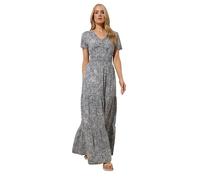 Long Tall Sally - LTS Tall Blue Abstract Tiered Maxi Dress - Women's