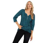 Tall Floral Henley Top Long Tall Sally Teal 10