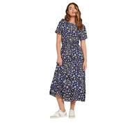 Long Tall Sally - LTS Tall Blue Ditsy Floral Tie Waist Dress - Women's