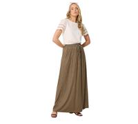 Long Tall Sally Women's Tall Gingham Shirred Maxi Skirt in Brown | Size: 22/24