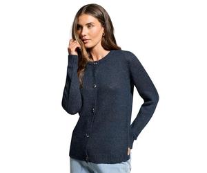 Long Tall Sally - LTS Tall Blue Knitted Button Cardigan - Women's