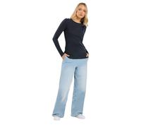 Long Tall Sally - LTS Tall White Ribbed Button Top - Women's