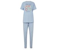 Long Tall Sally - Lts Tall Blue Summer Fruits 'Amalfi Coast' Slogan Cotton Pyjama Set - Women's