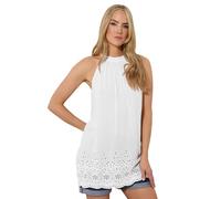 Long Tall Sally - LTS Tall Broderie Anglaise Halter Neck Top - Women's White