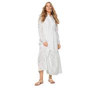 Long Tall Sally - LTS Tall Broderie Anglaise Maxi Shirt Dress - Women's White