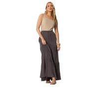 Long Tall Sally Women's Tall Acid Wash Tiered Maxi Skirt in Chocolate | Size: 20 Long Tall Sally Chocolate 20