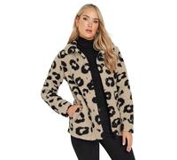 Long Tall Sally - Lts Tall Brown Animal Print Teddy Fleece Jacket - Women's