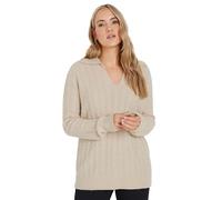 Long Tall Sally - Lts Tall Brown Open Collar Cable Knit Jumper - Women's