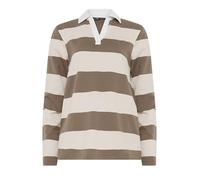Long Tall Sally - LTS Tall Brown Stripe Rugby Polo T-Shirt - Women's