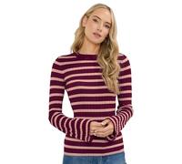 Long Tall Sally - LTS Tall Burgundy Striped Ribbed Jumper - Women's