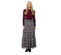 Long Tall Sally - LTS Tall Chiffon Paisley Tiered Maxi Skirt - Women's Black