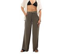 Long Tall Sally - LTS Tall Chocolate Acid Wash Wide Leg Trousers - Women's