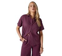 Long Tall Sally - LTS Tall Cotton Cheesecloth Short Sleeve Shirt - Women's Dark Red
