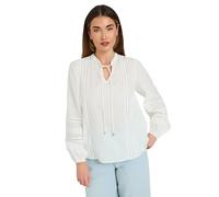 Long Tall Sally - LTS Tall Cotton Dobby Tie Neck Blouse - Women's