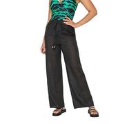 Long Tall Sally - LTS Tall Cotton Wide Leg Beach Trousers - Women's Black