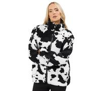 Long Tall Sally - Lts Tall Cow Print Zip Fleece Jacket - Women's