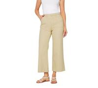Long Tall Sally - LTS Tall Cream Cotton Twill Wide Leg Cropped Trousers - Women's