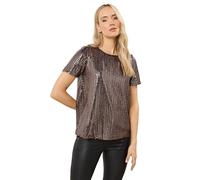 Long Tall Sally - LTS Tall Crew Neck Sequin Top - Women's Brown