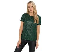 Long Tall Sally - LTS Tall Crew Neck Sequin Top - Women's Green