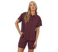 Long Tall Sally - LTS Tall Dark Cotton Crinkle Shirt - Women's Purple