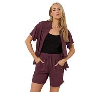 Long Tall Sally - LTS Tall Dark Cotton Crinkle Shorts - Women's Purple