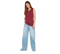 Tall Henley Vest Top Long Tall Sally Dark Red 10