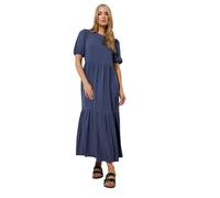 Long Tall Sally - LTS Tall Denim Puff Sleeve Tiered Maxi Dress - Women's
