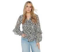 Long Tall Sally - LTS Tall Ditsy Floral Frill Shirt - Women's Black