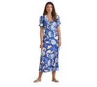 Long Tall Sally - LTS Tall Floral Puff Sleeve Midi Tea Dress - Women's Blue