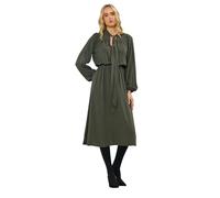Long Tall Sally - LTS Tall Green Acid Wash Tie Neck Midi Dress - Women's