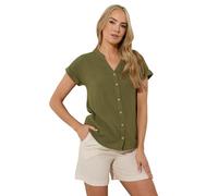 Long Tall Sally - LTS Tall Green Dobby Spot Blouse - Women's