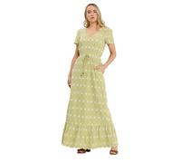 Long Tall Sally - LTS Tall Green Floral Embroidered Cotton Maxi Dress - Women's