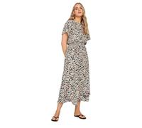 Long Tall Sally - LTS Tall Green Floral Print Tie Waist Midi Dress - Women's