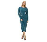 Long Tall Sally - LTS Tall Green Jersey Drape Long Sleeve Buckle Dress - Women's